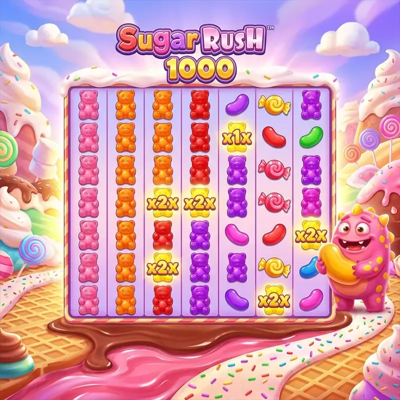 Sugar Rush -kolikkopeli demo, ominaisuudet ja