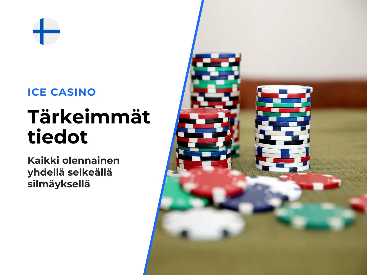 TIIVISTELMÄKORTIT ICE Casino online -palvelun pääkohdat