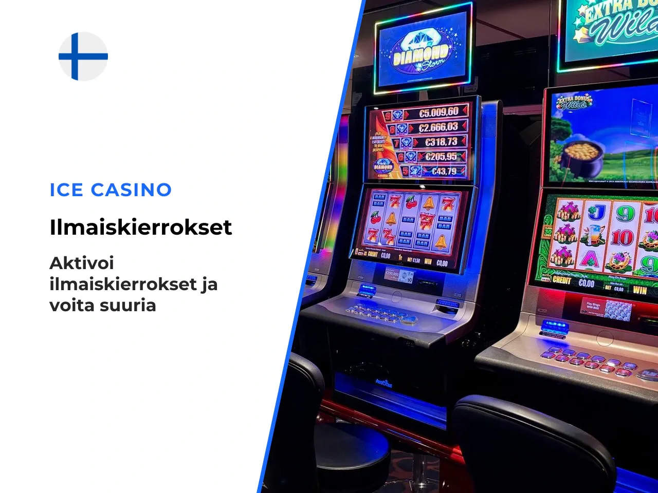 Ilmaiskierrokset ja scatter-symbolit. Ilmaiskierrostoiminto aktivoituu, kun